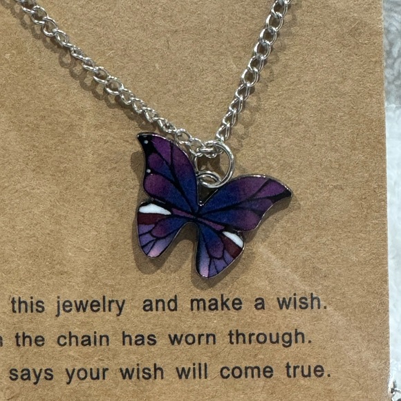 Whimsical, Cute Make A Wish Butterfly Necklace - Picture 2 of 5